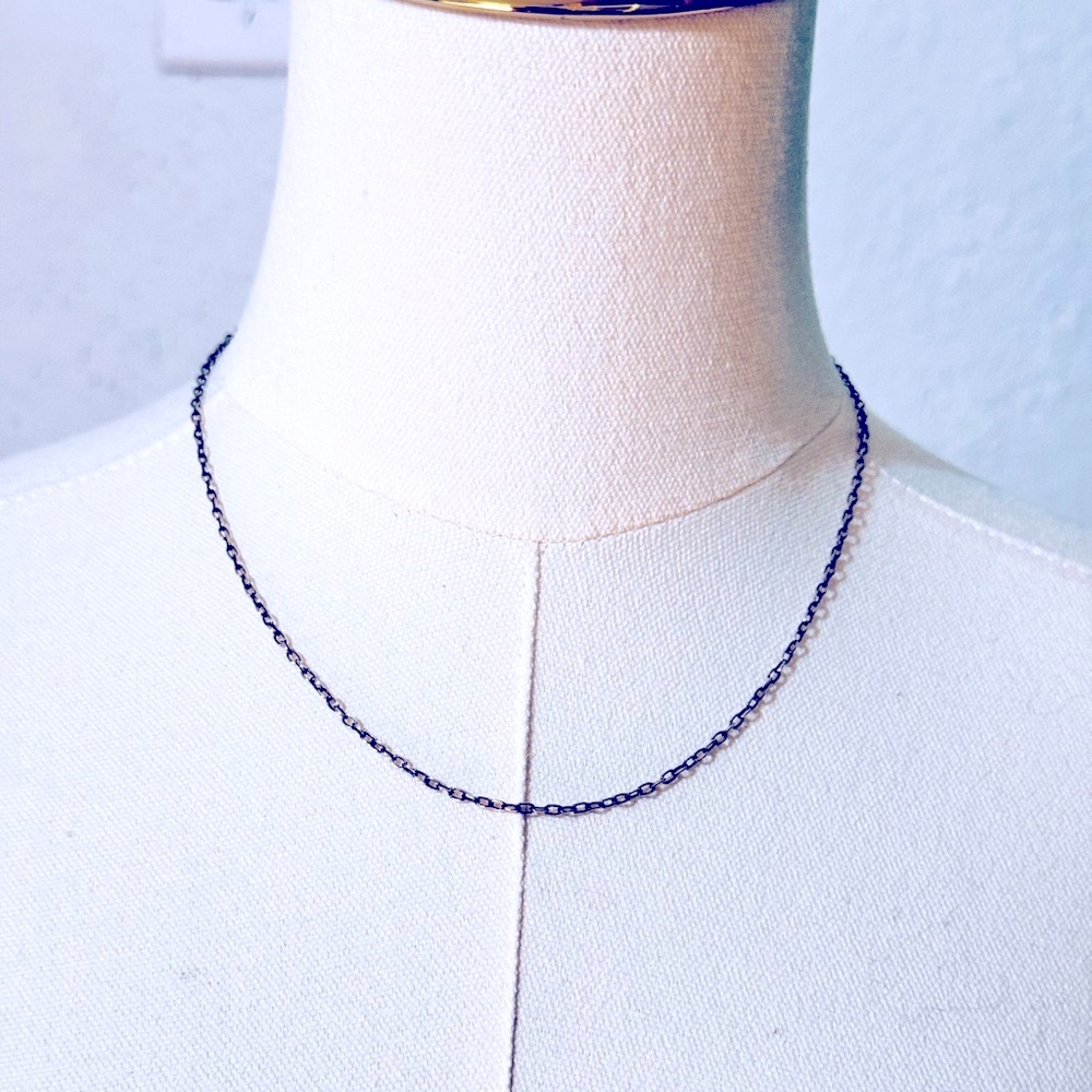925 STERLING SILVER Thin Dainty Cable Necklace Chain w Lobster Clasp 18” #_2B_